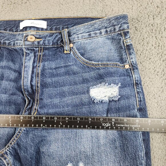 Kancan Jeans Women's Size 15/31 Distressed Ultra High Rise Straight Ankle Denim - Picture 5 of 10